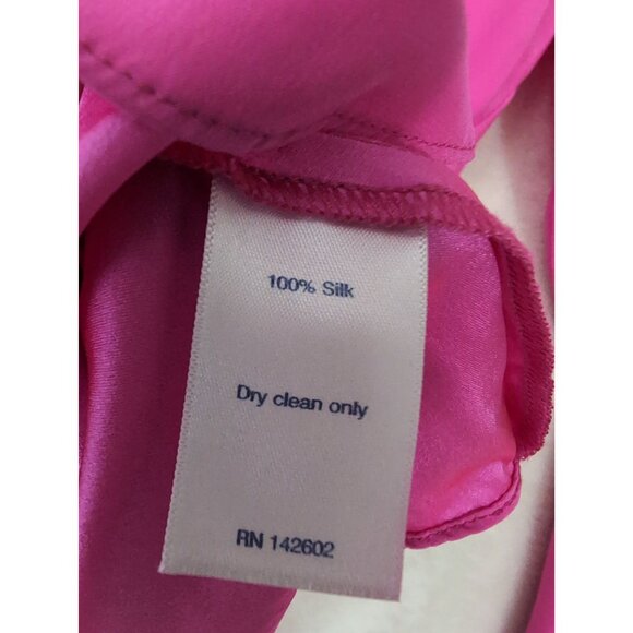 Sail to Sable Silk Tunic Top Womens XS Pink Long Sleeve Preppy Quiet Luxury - Picture 5 of 7